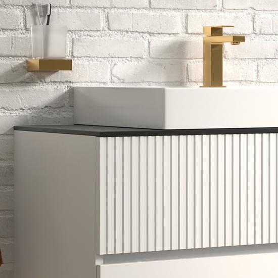 jasmine 1300 fluted white wall vanity with white sink 1 side unit jasmine 1300 fluted white wall vanity with white sink 1 side unit