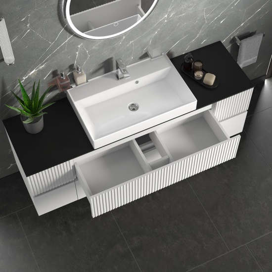 jasmine 1600 fluted white wall vanity with white sink two side units jasmine 1600 fluted white wall vanity with white sink two side units