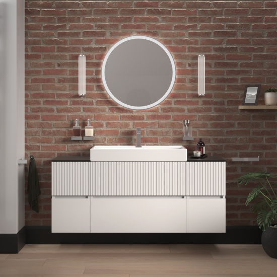 jasmine 1300 fluted white wall vanity with white sink two side units jasmine 1300 fluted white wall vanity with white sink two side units