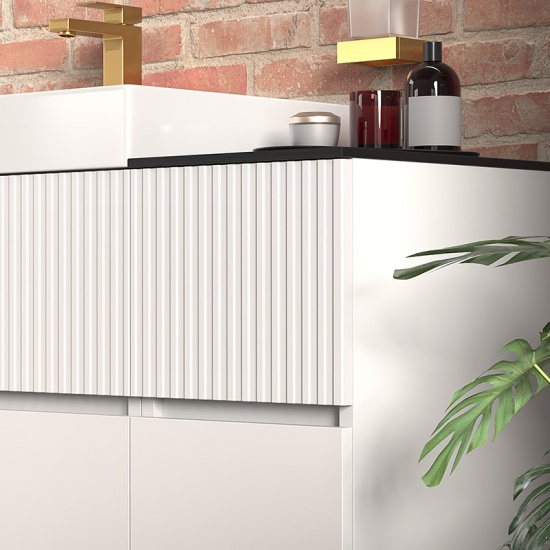 jasmine 1300 fluted white wall vanity with white sink two side units jasmine 1300 fluted white wall vanity with white sink two side units