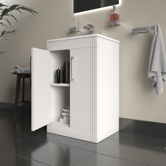 celeste 500 freestanding vanity unit in matte white celeste 500 freestanding vanity unit in matte white