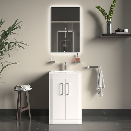 celeste 500 freestanding vanity unit in matte white