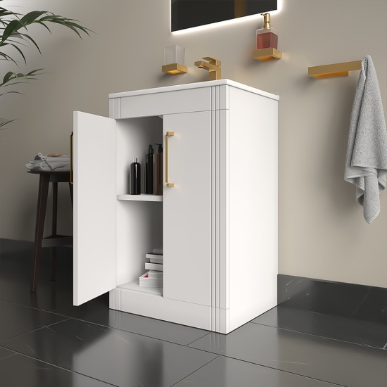 celeste 500 freestanding vanity unit in matte white celeste 500 freestanding vanity unit in matte white
