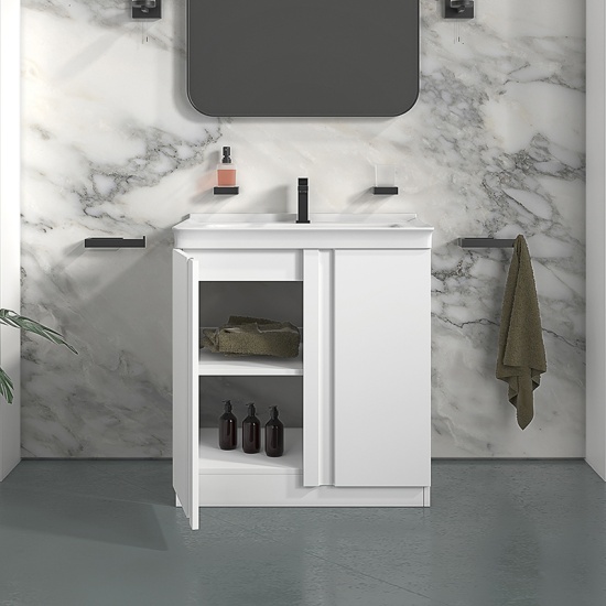 chester 800 white floorstanding vanity basin unit