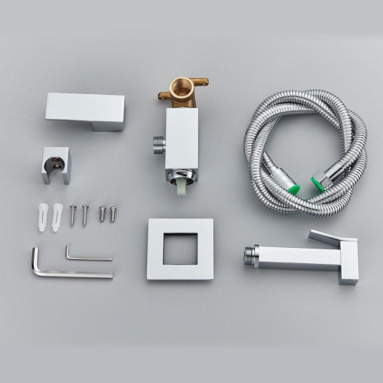 slade square shattaf douche kit chrome