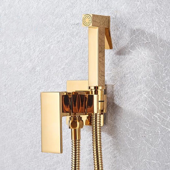 jivana square shattaf douche kit brushed brass