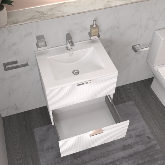 sonix white 600 wall vanity unit fluted sonix white 600 wall vanity unit fluted