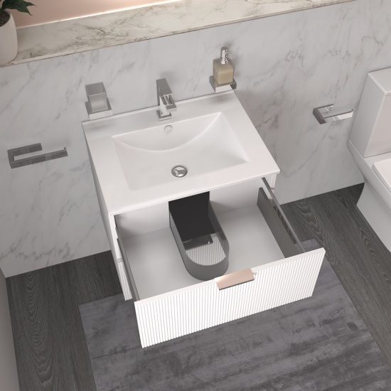 sonix white 600 wall vanity unit fluted sonix white 600 wall vanity unit fluted