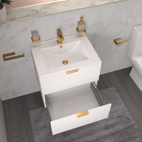 sonix white 600 wall vanity unit fluted sonix white 600 wall vanity unit fluted