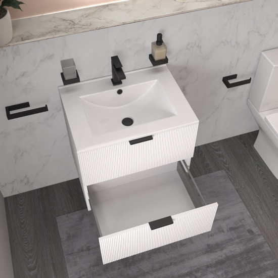 sonix white 600 wall vanity unit fluted sonix white 600 wall vanity unit fluted