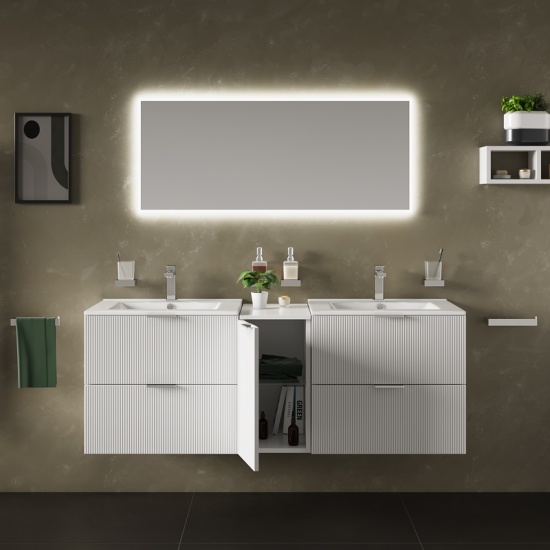 sonix white 1500 wall vanity unit fluted sonix white 1500 wall vanity unit fluted