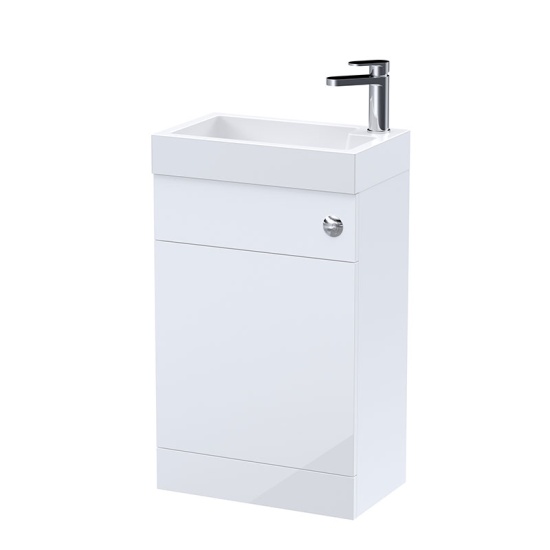 nuie athena gloss white 500mm slimline basin wc toilet unit