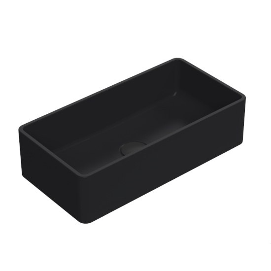 Product Cutout for Rectangular Black Basin for 600mm Fluted Green Vanity Unit Product Cutout for Rectangular Black Basin for 600mm Fluted Green Vanity Unit
