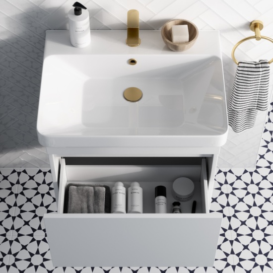 britton dalston white 500mm wall hung vanity unit basin