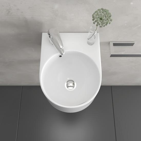 ellipse 300mm wall hung small d shape basin one taphole ellipse 300mm wall hung small d shape basin one taphole