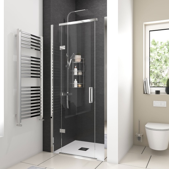 havana chrome 900 inline hinged shower door