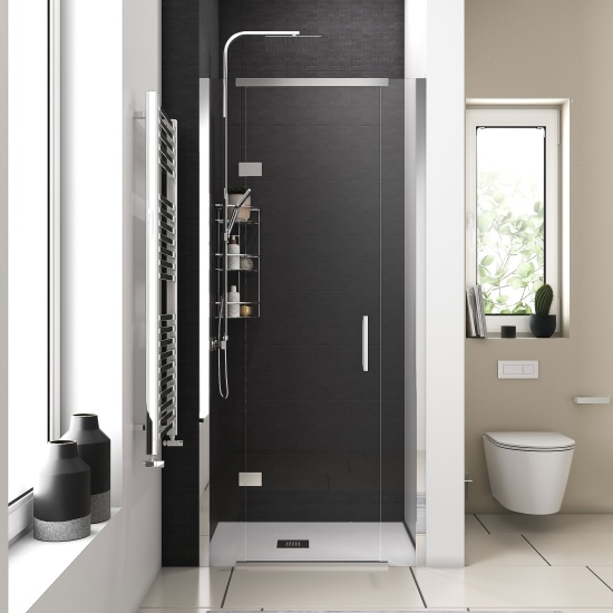 havana chrome 900 inline hinged shower door