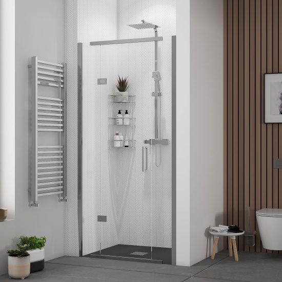 havana chrome 1000 inline hinged shower door