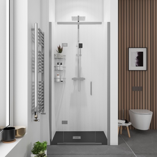 havana chrome 1000 inline hinged shower door