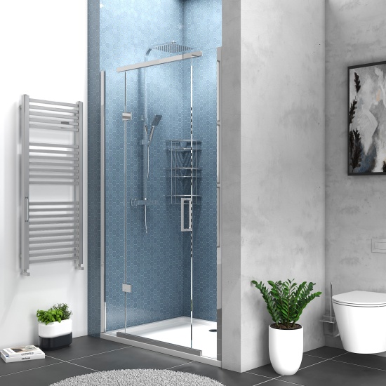 havana chrome 1200 inline hinged shower door