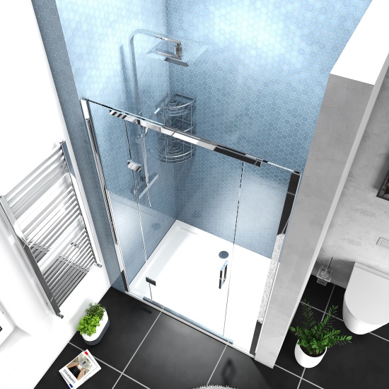 havana chrome 1200 inline hinged shower door