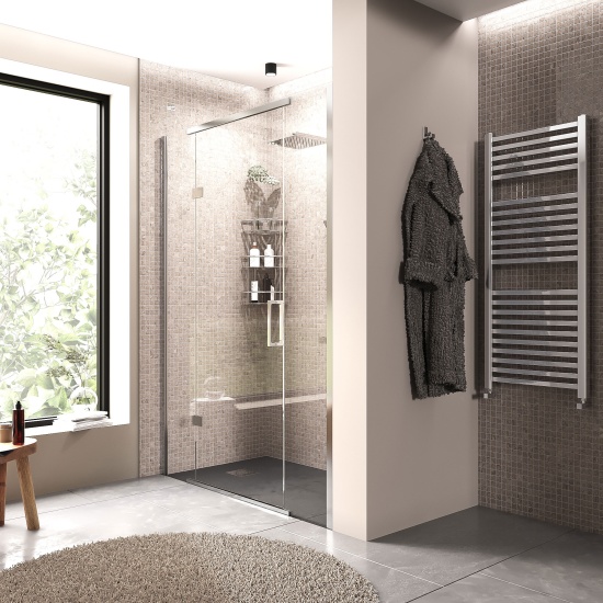 havana chrome 1400 inline hinged shower door