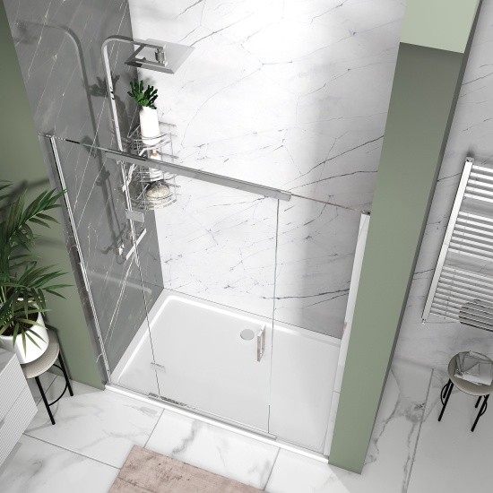 havana chrome 1500 inline hinged shower door