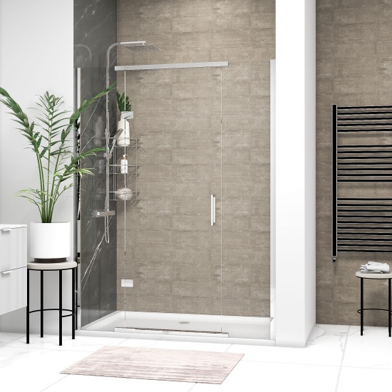 havana chrome 1600 inline hinged shower door