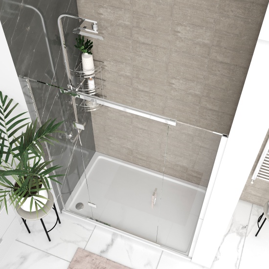 havana chrome 1600 inline hinged shower door