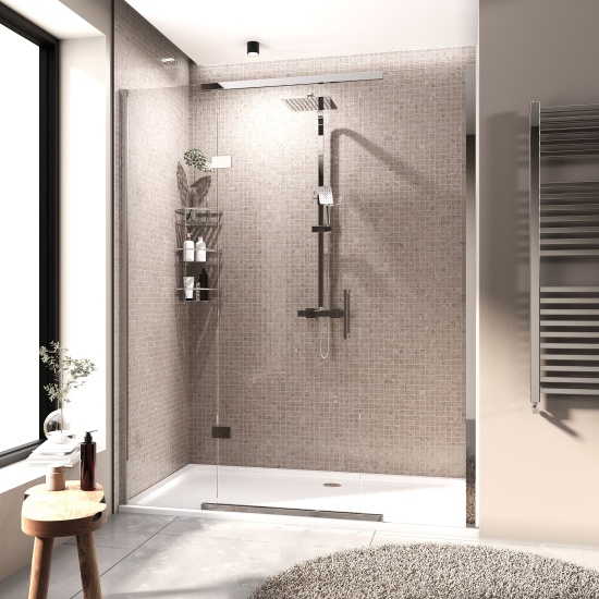 havana chrome 1700 inline hinged shower door