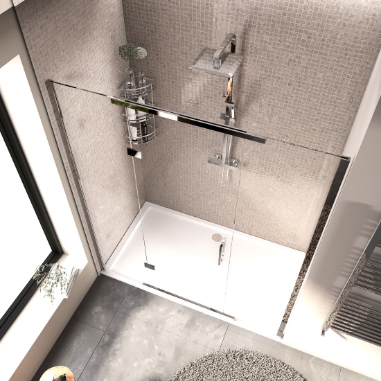 havana chrome 1700 inline hinged shower door