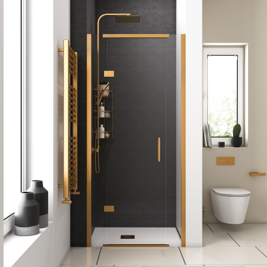 havana gold 900 inline hinged shower door