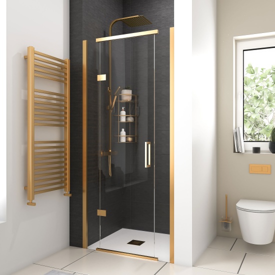 havana gold 900 inline hinged shower door