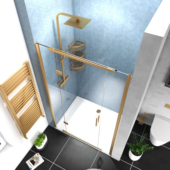 havana gold 1200 inline hinged shower door