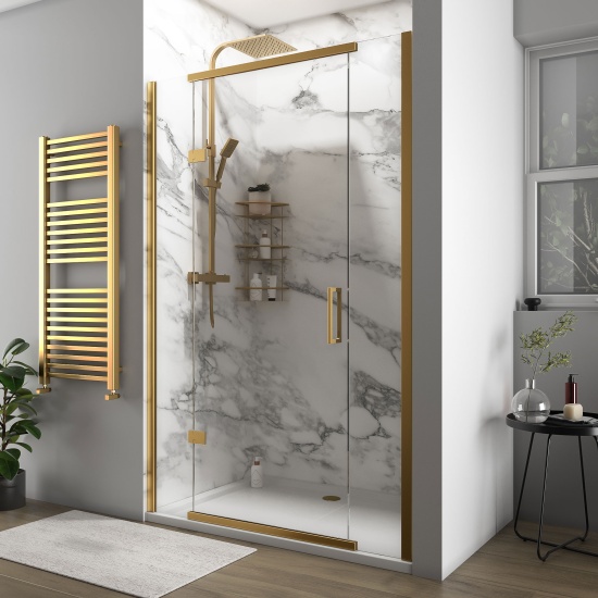 havana gold 1300 inline hinged shower door