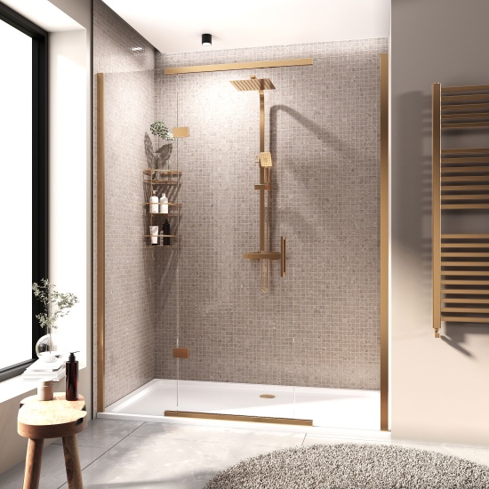 havana gold 1700 inline hinged shower door