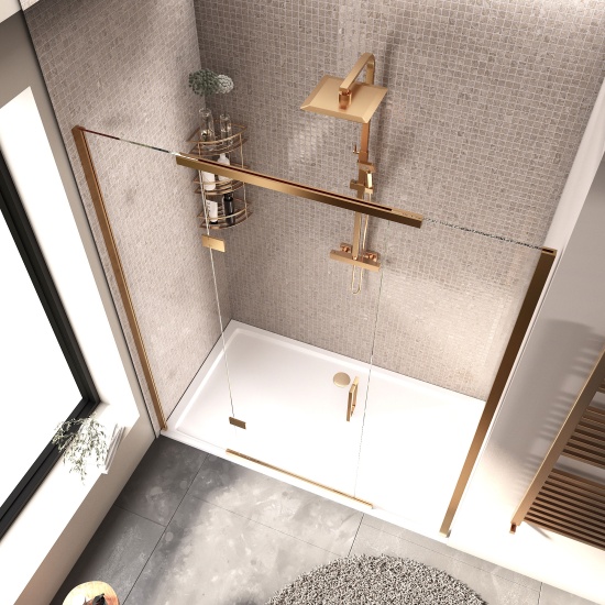 havana gold 1700 inline hinged shower door