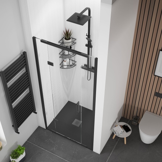 havana black 1000 inline hinged shower door