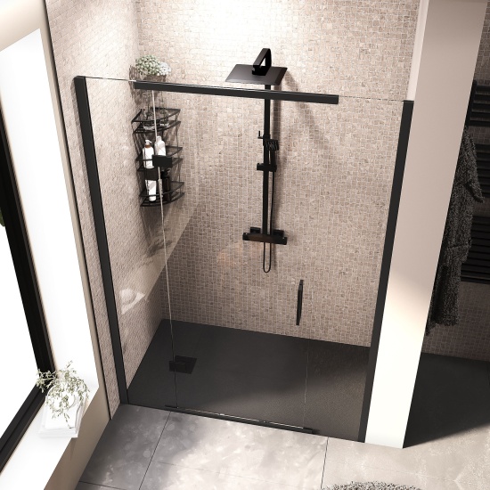 havana black 1400 inline hinged shower door havana black 1400 inline hinged shower door