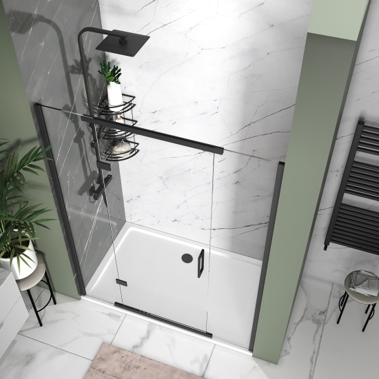 havana black 1500 inline hinged shower door