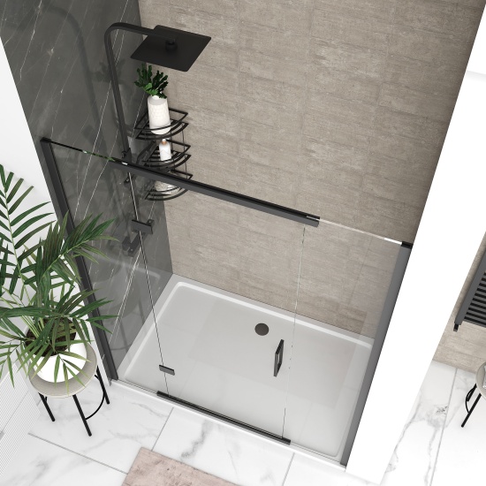 havana black 1600 inline hinged shower door