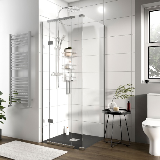 havana chrome 800 inline hinged corner shower enclosure