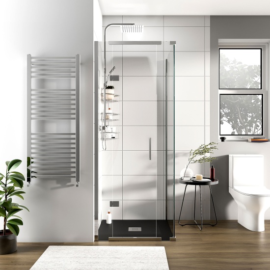 havana chrome 800 inline hinged corner shower enclosure