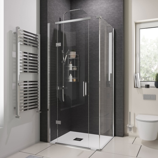 havana chrome 900 inline hinged corner shower enclosure