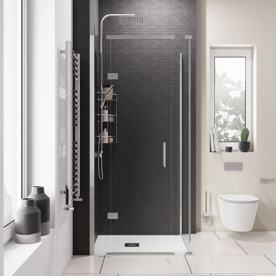 havana chrome 900 inline hinged corner shower enclosure