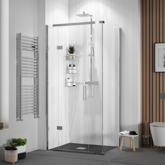 havana chrome 1000 inline hinged corner shower enclosure