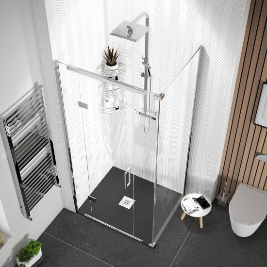 havana chrome 1000 inline hinged corner shower enclosure