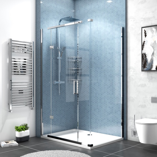 havana chrome 1200 inline hinged corner shower enclosure