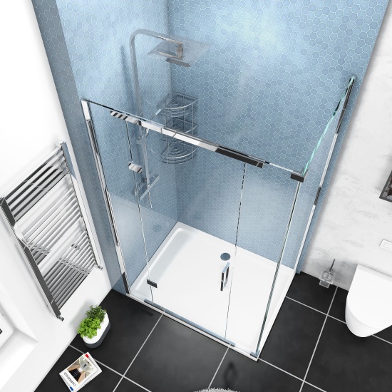 havana chrome 1200 inline hinged corner shower enclosure