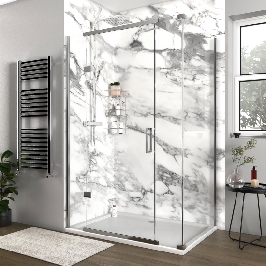 havana chrome 1300 inline hinged corner shower enclosure